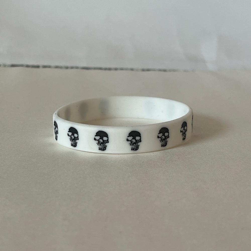 White Skeleton Rubber Bracelet